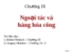 Bài giảng Kinh tế học vi mô: Chương IX- TS. Nguyễn Quỳnh Hoa